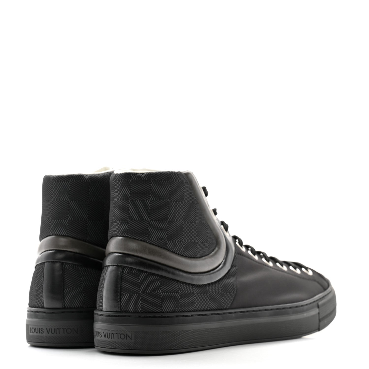 Louis Vuitton Damier Nylon Calfskin Sprinter Sneaker Boots 11 Black 4 of 9