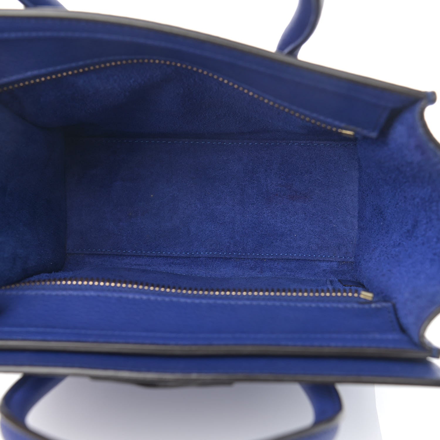 Celine Drummed Calfskin Nano Luggage Indigo 4 of 11