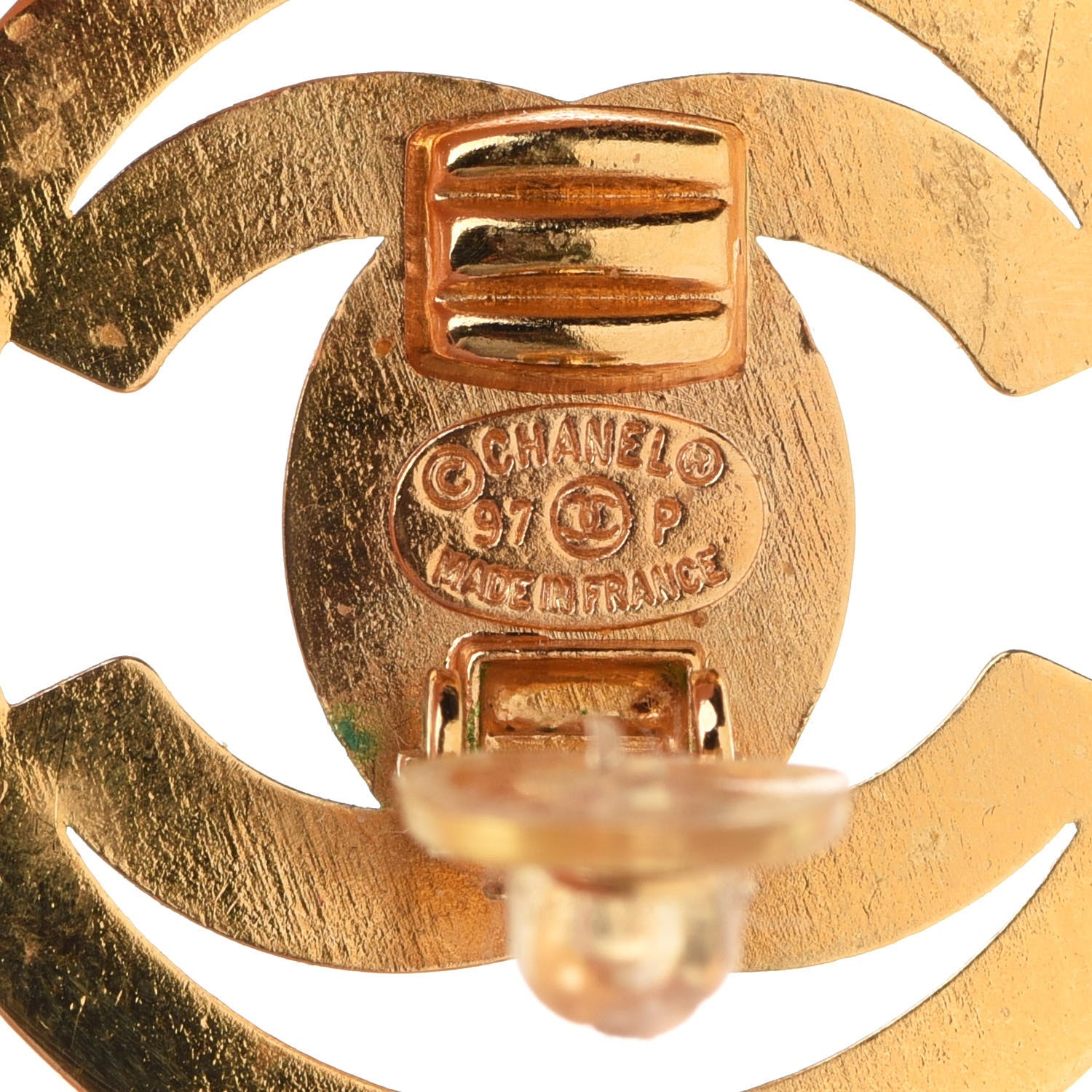 Chanel CC Turnlock Large Clip On Earrings Gold 4 of 4