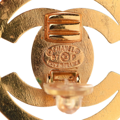 Chanel CC Turnlock Large Clip On Earrings Gold 4 of 4