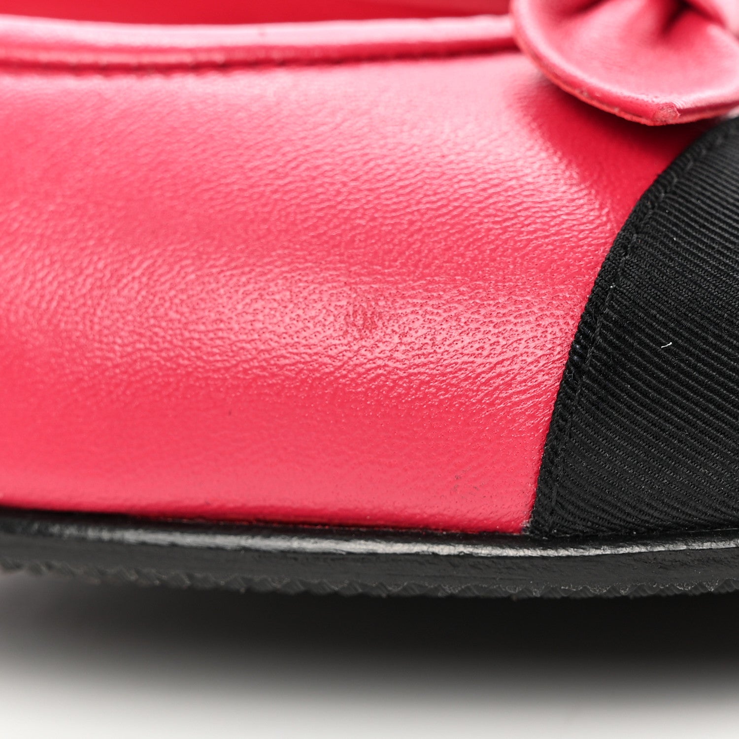 Chanel Lambskin Grosgrain Pearl CC Bow Ballerina Cap Toe Flats 37 Pink Black 13 of 14