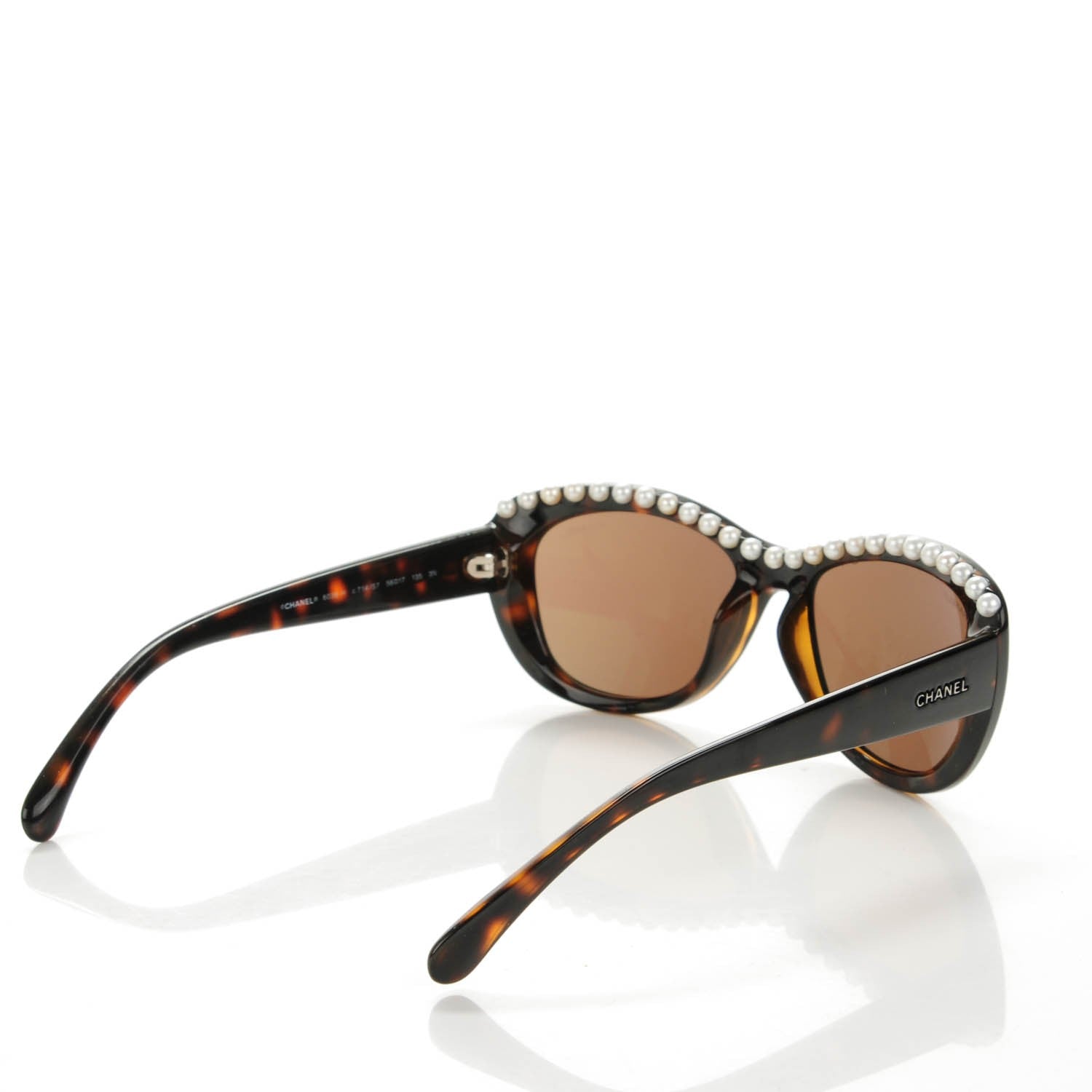 Chanel Freshwater Cultured Pearl Cat Eye Sunglasses 6038-H Tortoise 3 of 5