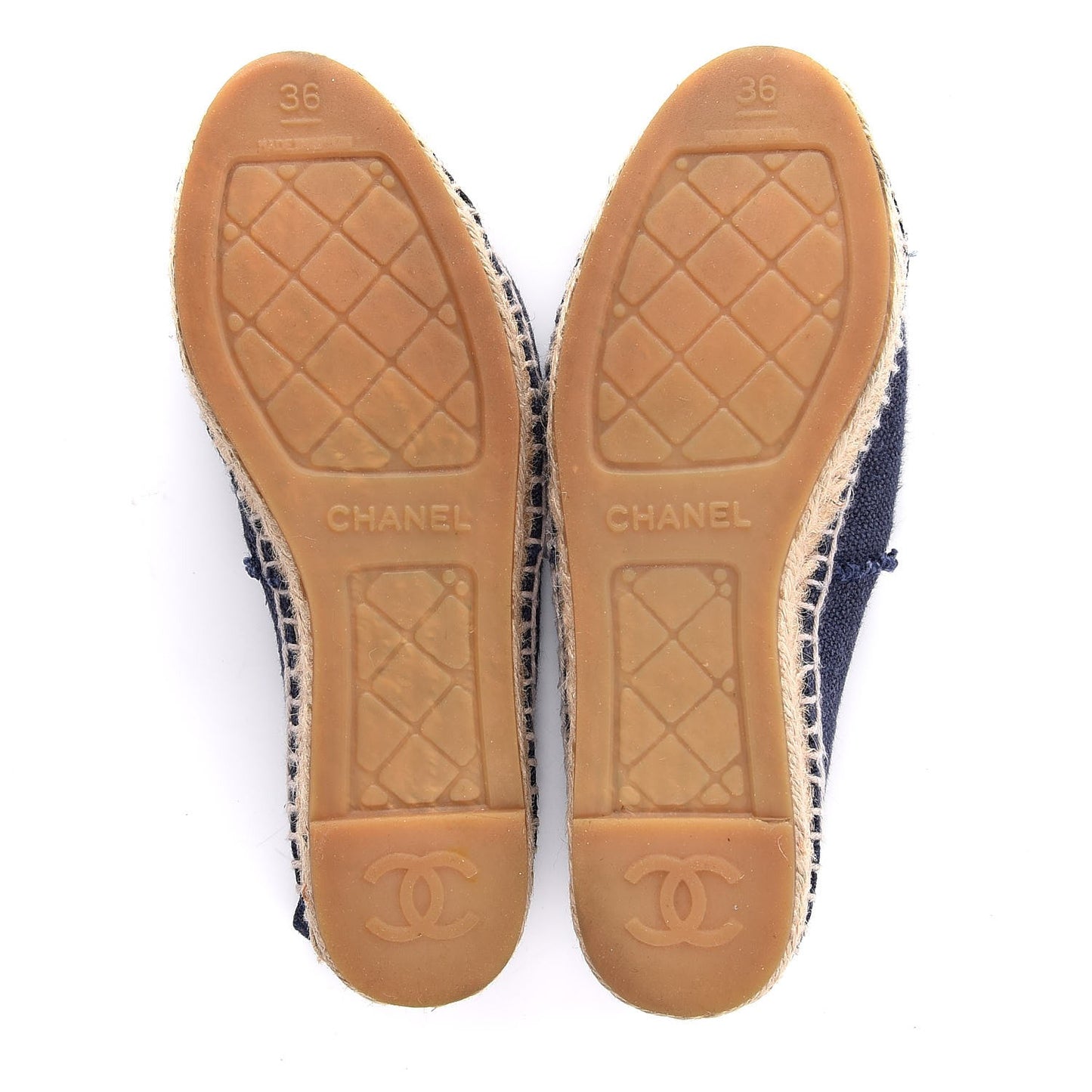 Linen CC Espadrilles 36 Blue Black