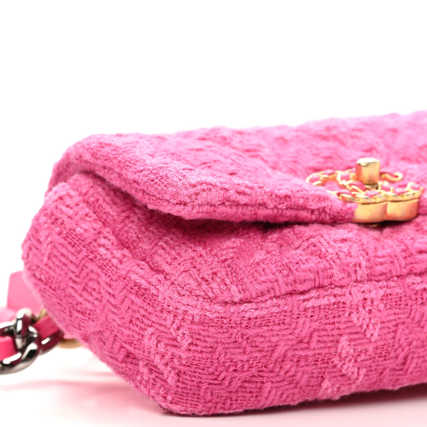 Chanel Tweed Quilted Chanel 19 Waist Bag Pink 9 of 11
