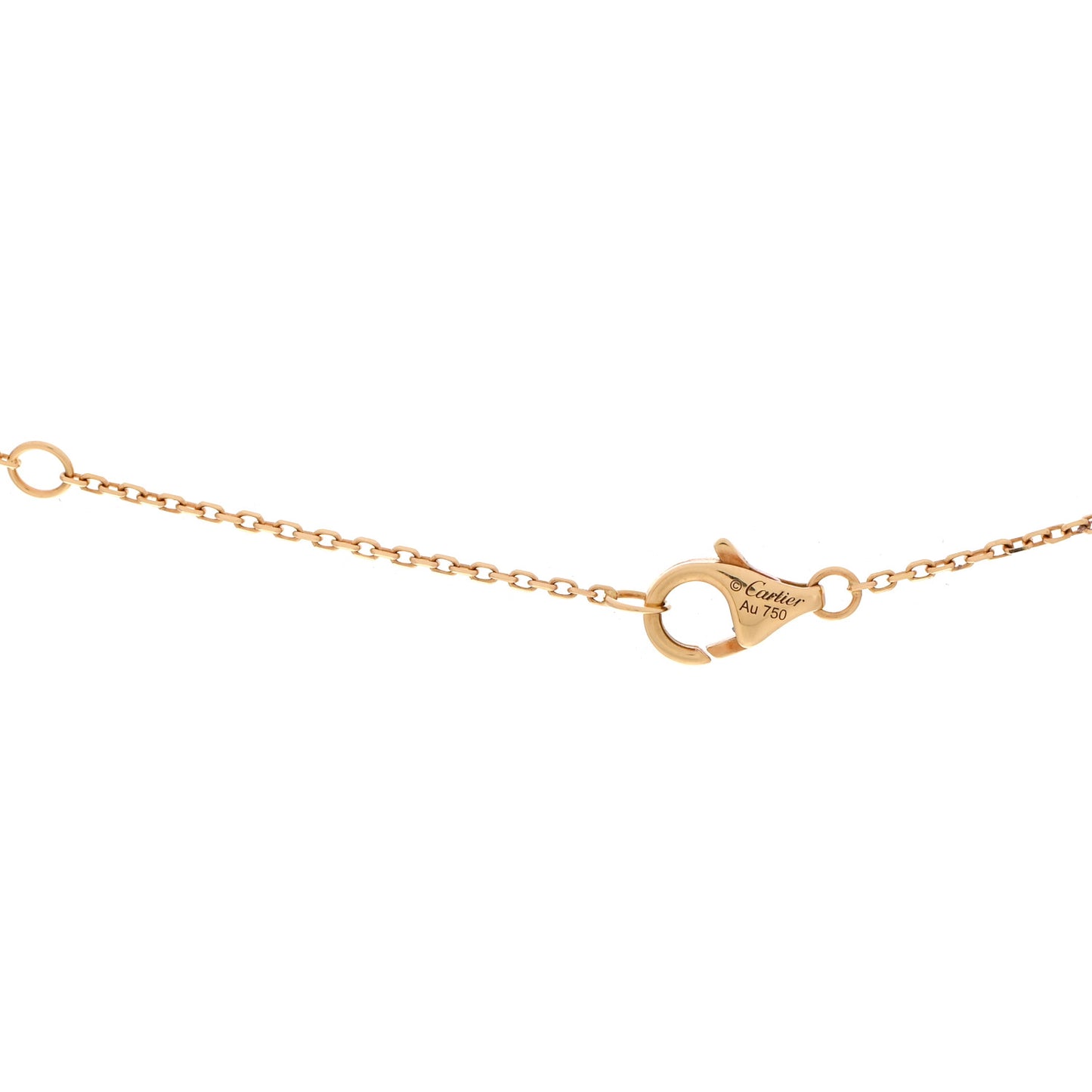 18K Yellow Gold Diamond Mother of Pearl XS Amulette de Cartier Pendant Necklace