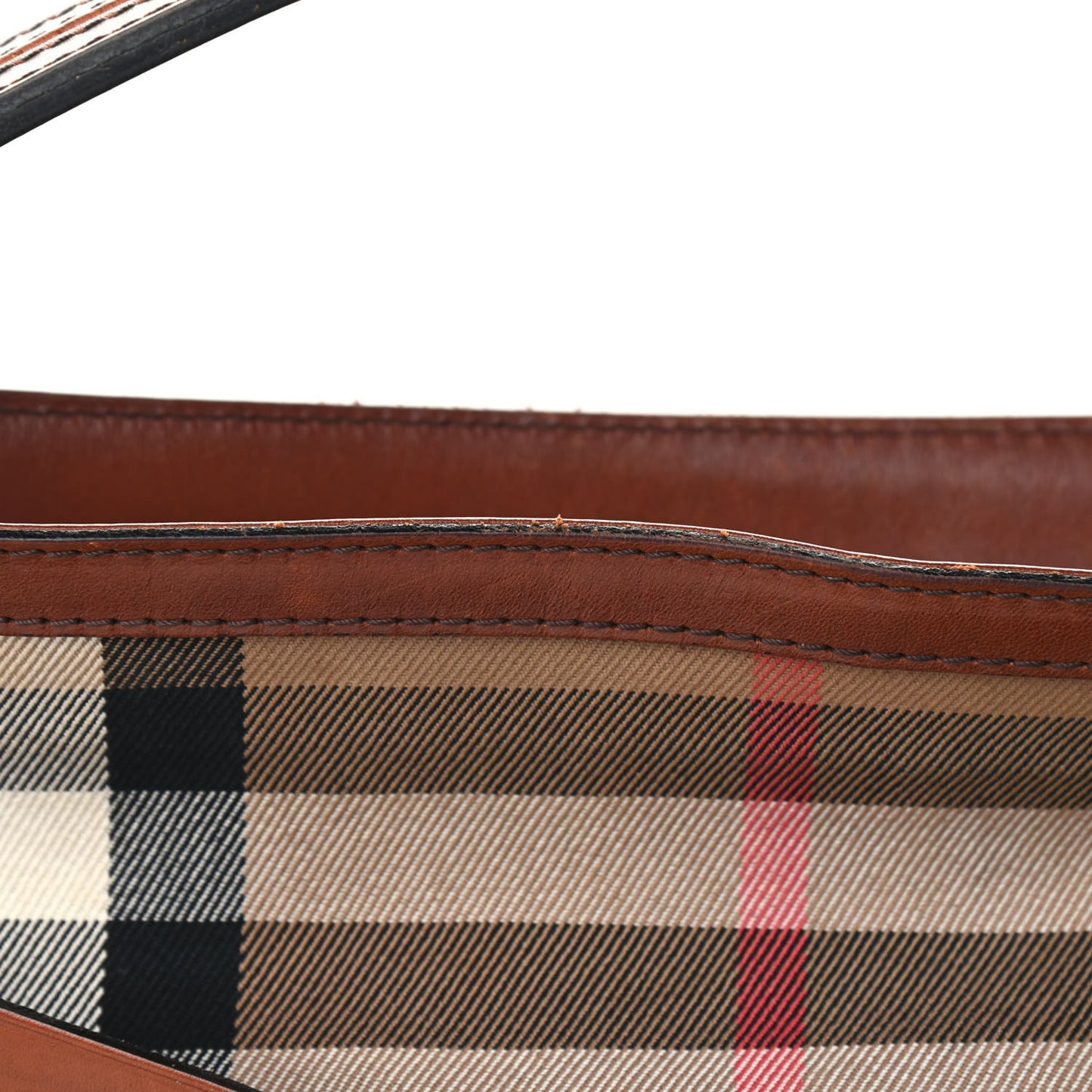 House Check Bridle Calfskin Small Dutton Hobo Light Tan