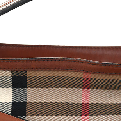 Burberry House Check Bridle Calfskin Small Dutton Hobo Light Tan 16 of 19