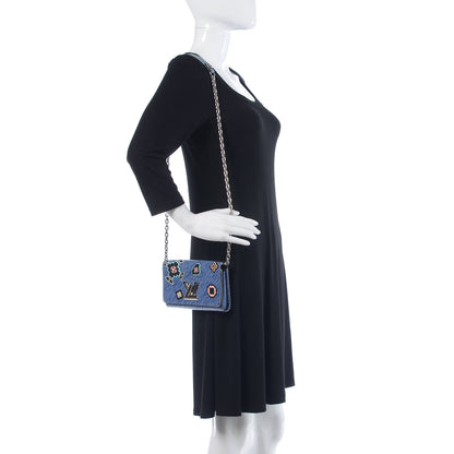 Louis Vuitton Epi Azteque Twist Chain Wallet Denim Light 2 of 12