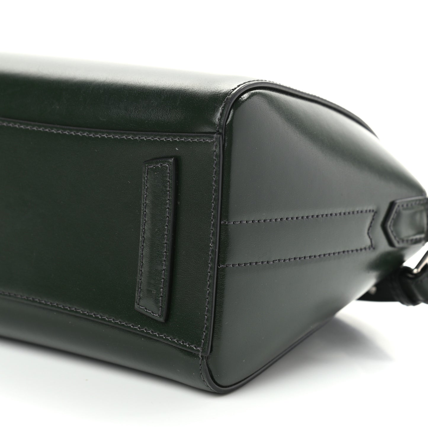 Shiny Lord Calfskin Mini Antigona Green Forest
