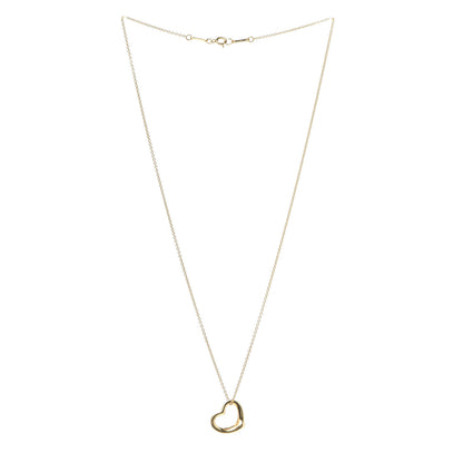 Tiffany 18K Yellow Gold 16mm Elsa Peretti Open Heart Pendant Necklace 3 of 6