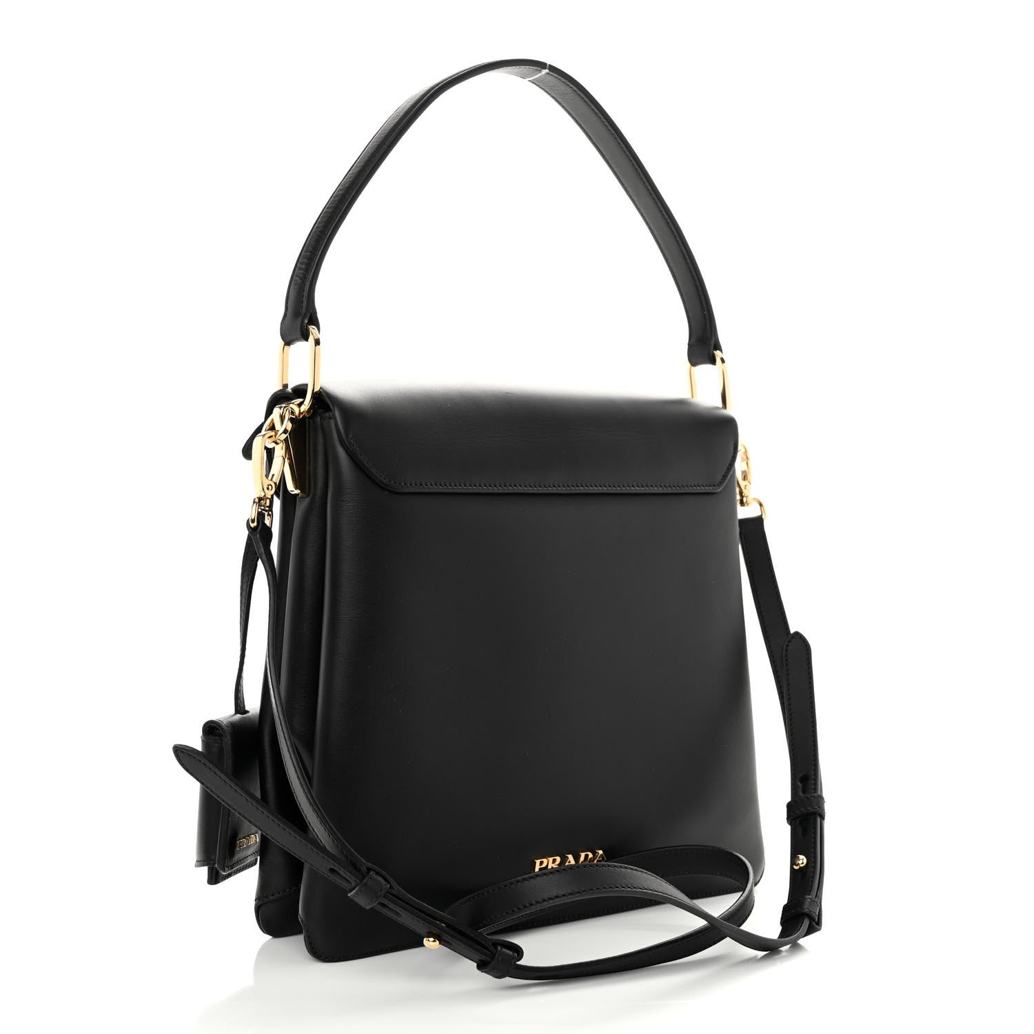 Prada New Calfskin Medium Ingrid Top Handle Bag Black 3 of 9