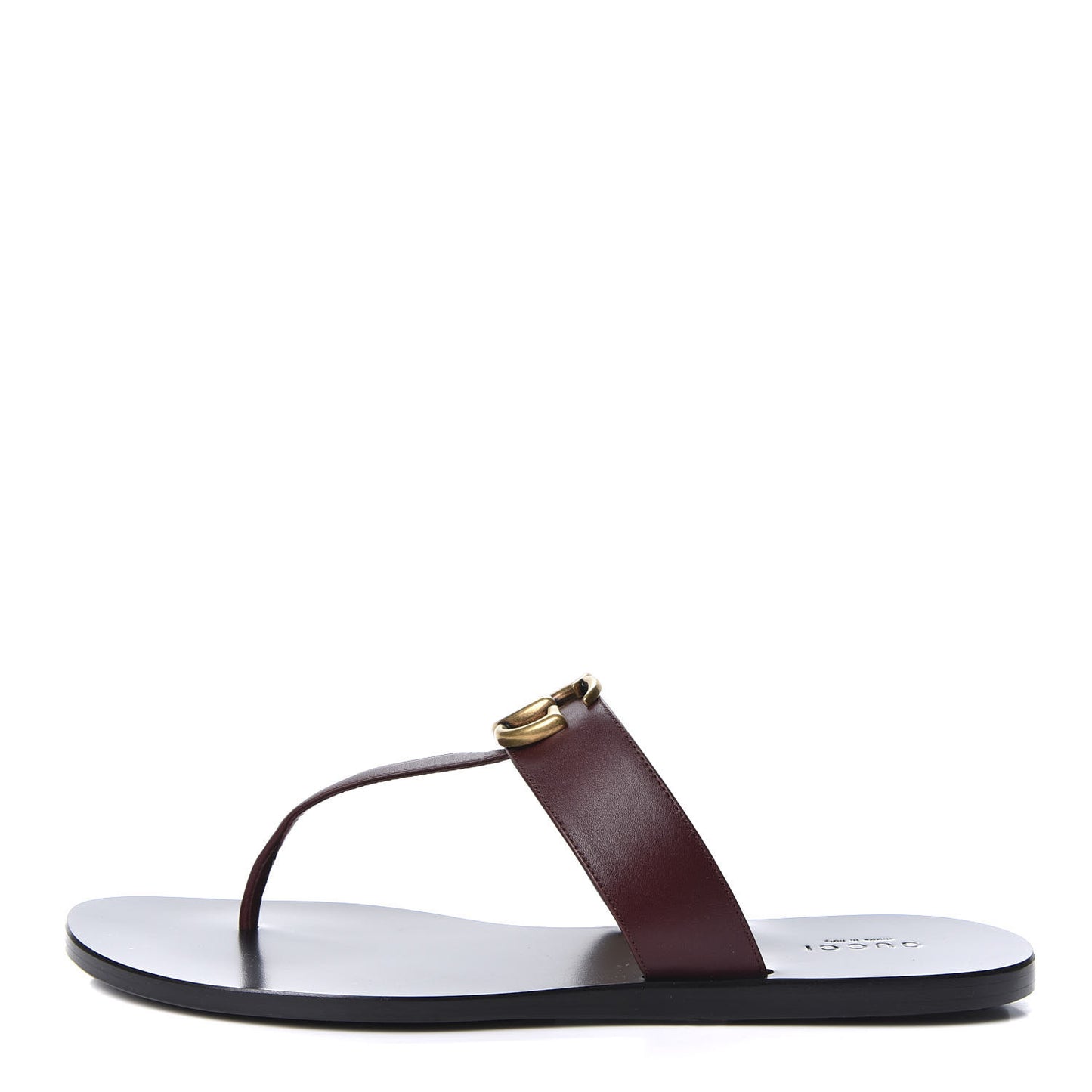 Calfskin GG Marmont Thong Sandals 38 Vintage Bordeaux