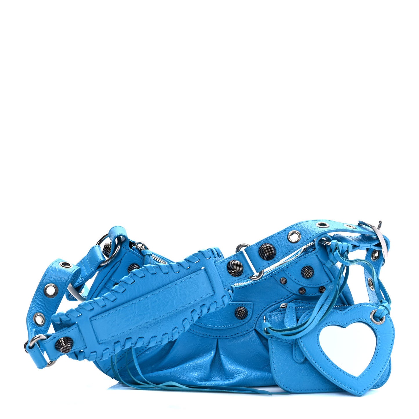 Agneau Arena Le Cagole Shoulder Bag XS Cyan