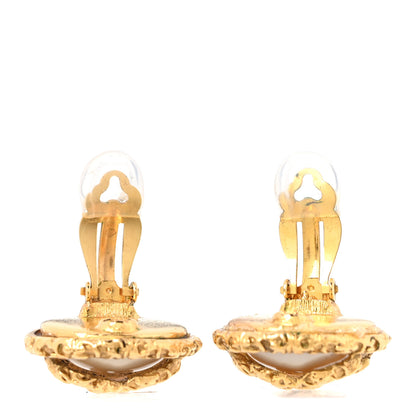 Chanel Textured CC Clip On Earrings Gold 3 of 5