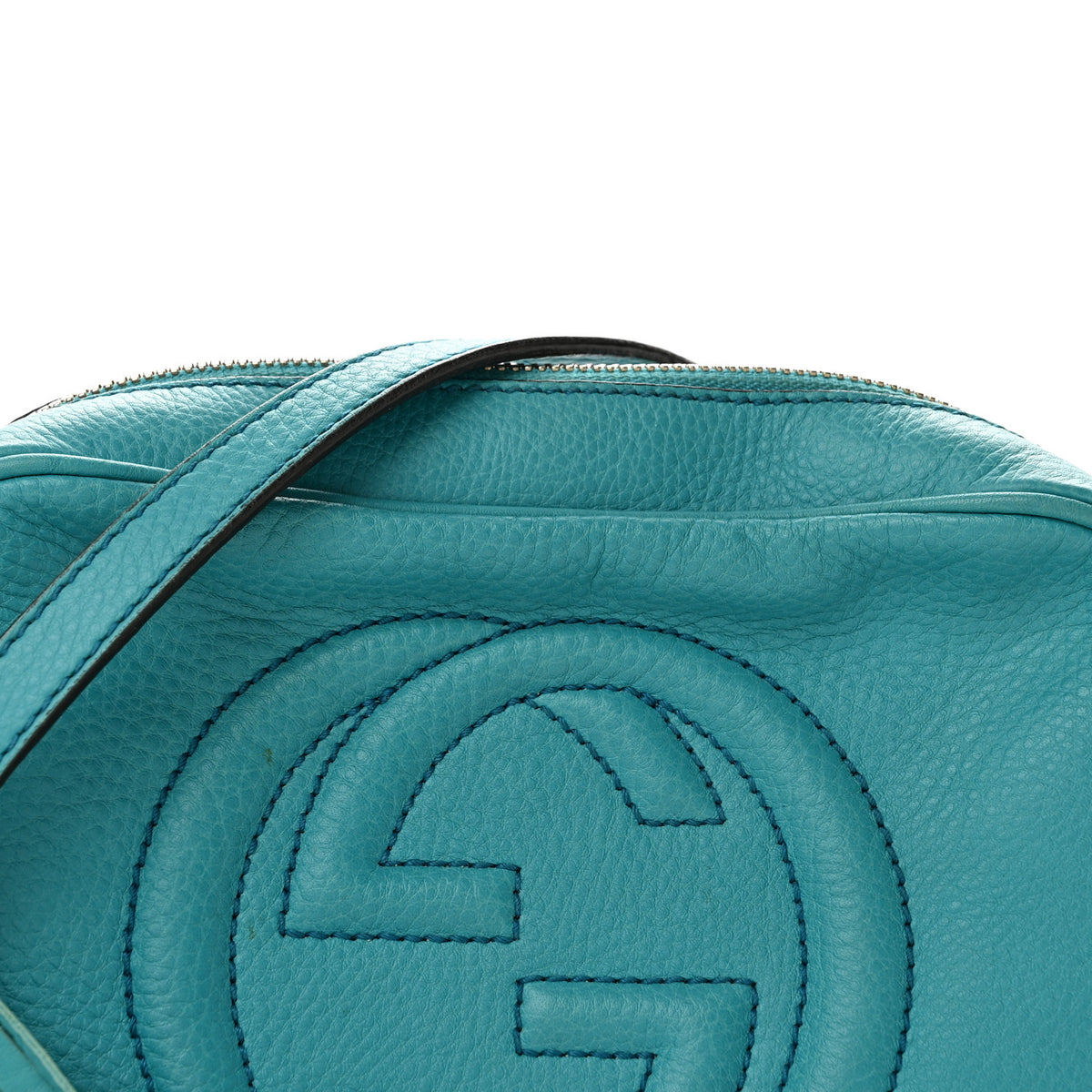 Pebbled Calfskin Small Soho Disco Bag Deep Cobalt