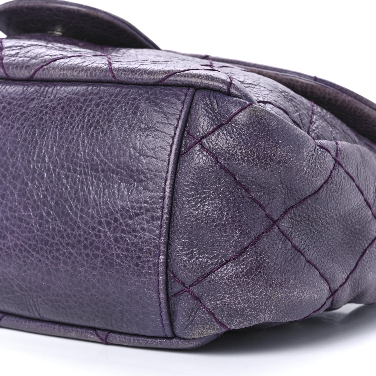 Chanel Glazed Calfskin Stitched On The Road Flap Purple 9 of 12