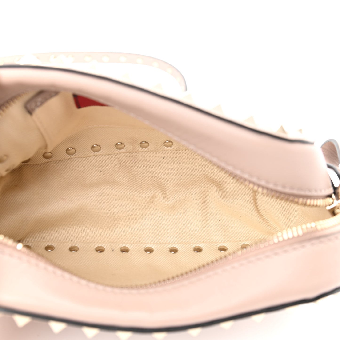 Calfskin Rockstud Camera Crossbody Bag Poudre