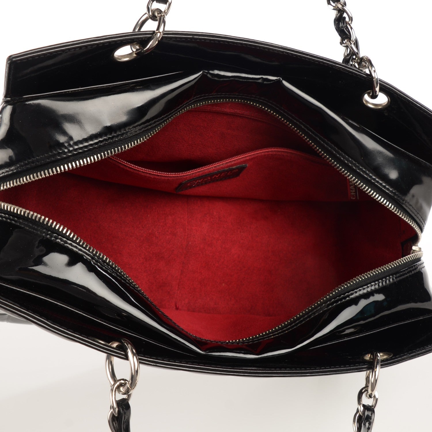 Chanel Patent Chocolate Bar Timeless CC Tote Black 5 of 7