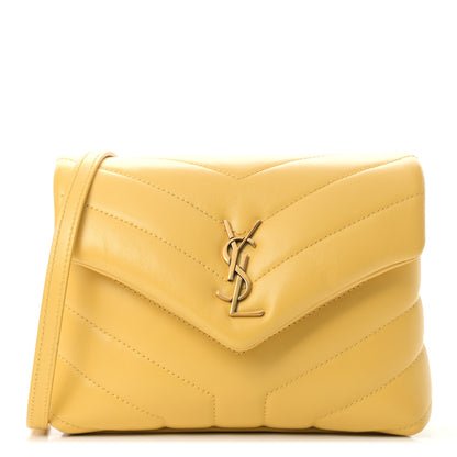 Saint Laurent Calfskin Y Quilted Monogram Toy Loulou Crossbody Bag Sunflower 1 of 8