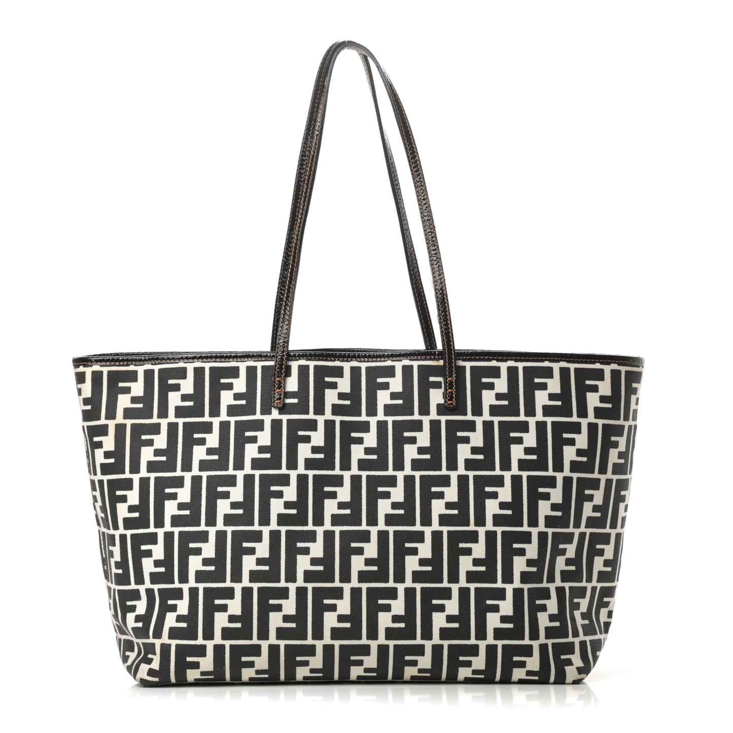 Canvas FF Roll Tote Black White