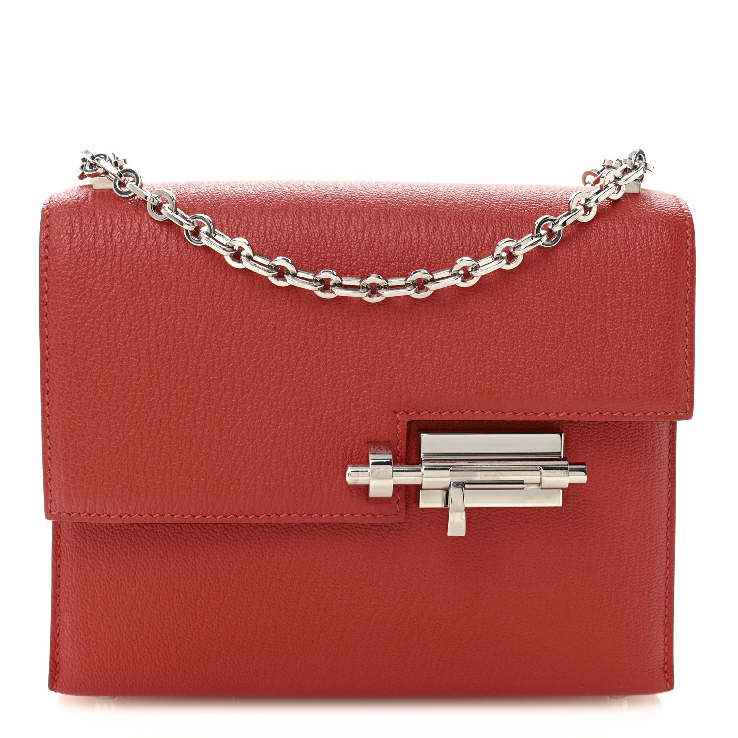 Hermes Chevre Mysore Mini Verrou Chaine Bag Rouge Tomate 1 of 12