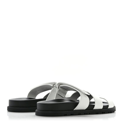 Hermes Calfskin Womens Chypre Sandals 37.5 White 4 of 9
