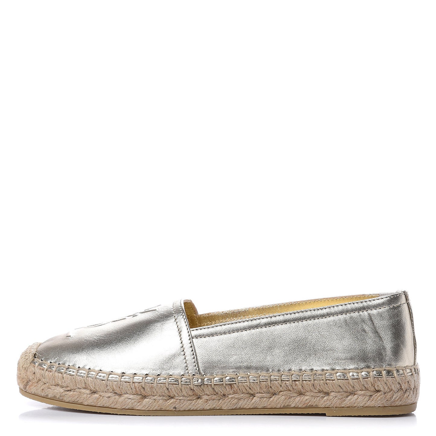 Metallic Lambskin Monogram Espadrilles 36.5 Gold