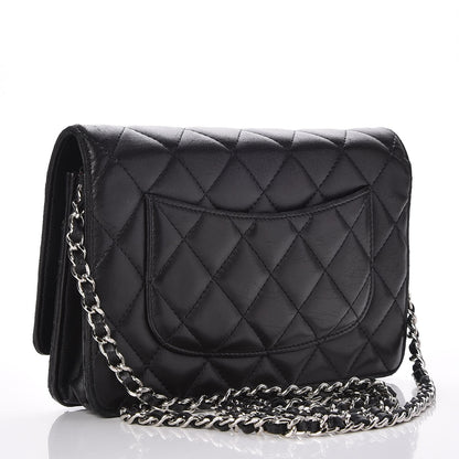 Chanel Lambskin Quilted Wallet On Chain WOC Black 3 of 9