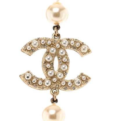 Chanel Pearl CC 100th Anniversary Long Necklace Light Gold 4 of 6