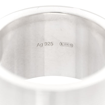 Gucci Sterling Silver 12mm Trademark Wide Band Ring 54 6.75 4 of 6