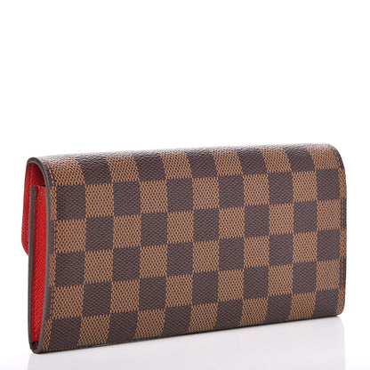 Louis Vuitton Damier Ebene Emilie Wallet Red 3 of 8