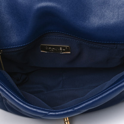 Chanel Goatskin Quilted Medium Chanel 19 Flap Dark Blue 8 of 13