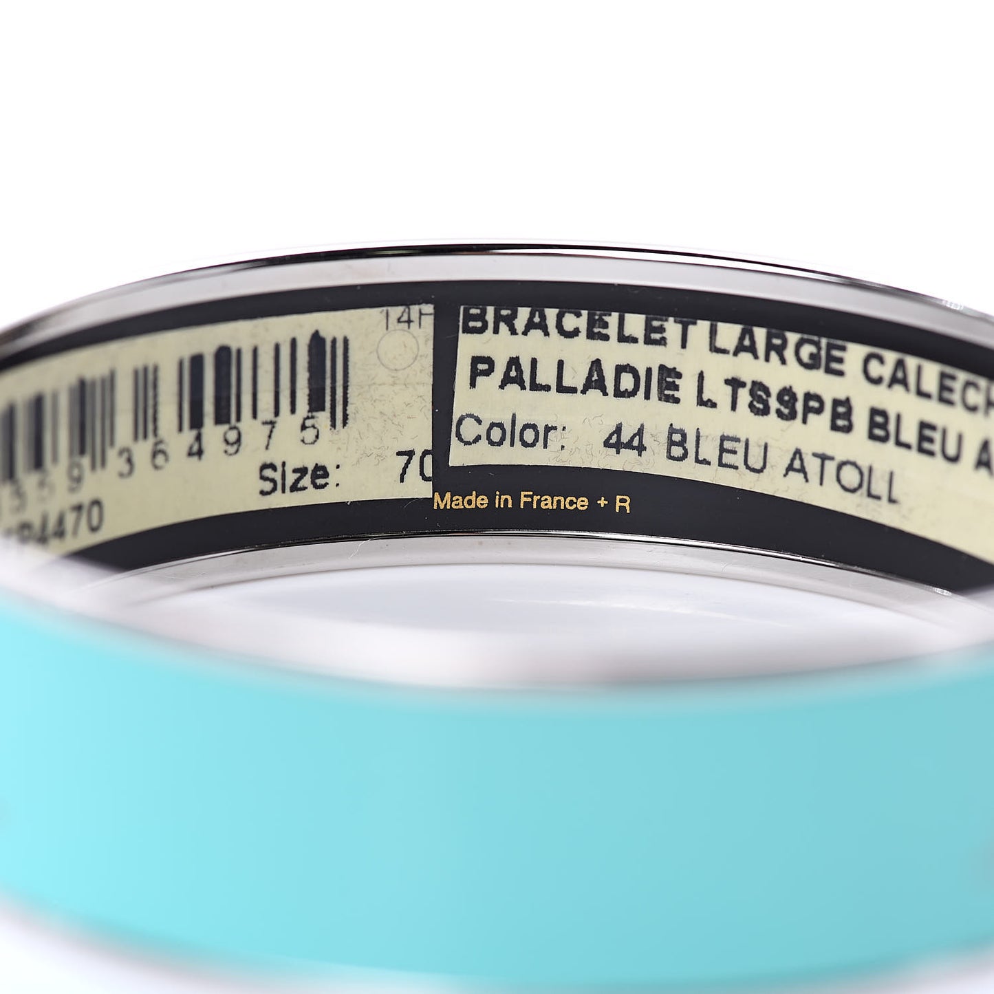 Enamel Printed Wide Caleche Bracelet 70 Bleu Atoll