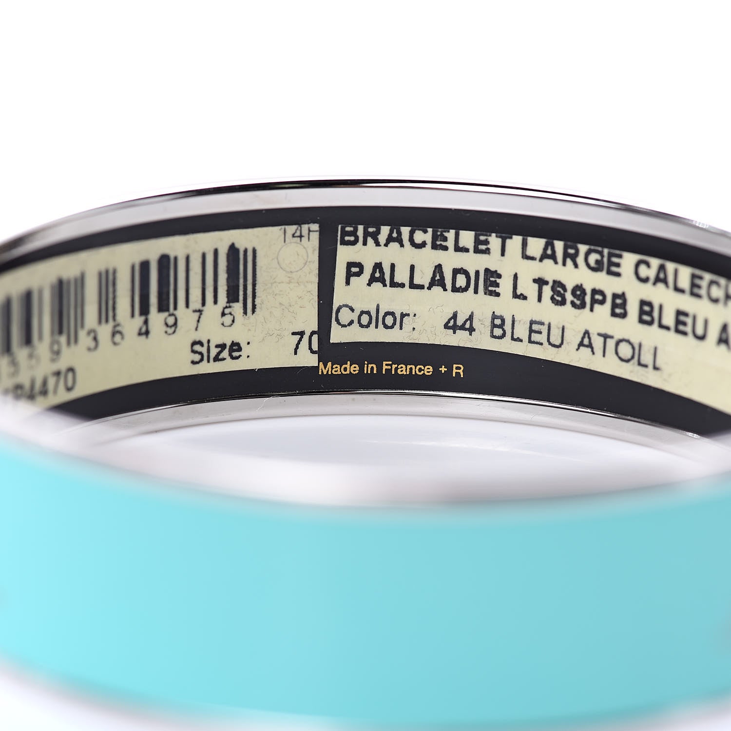 Hermes Enamel Printed Wide Caleche Bracelet 70 Bleu Atoll 4 of 6