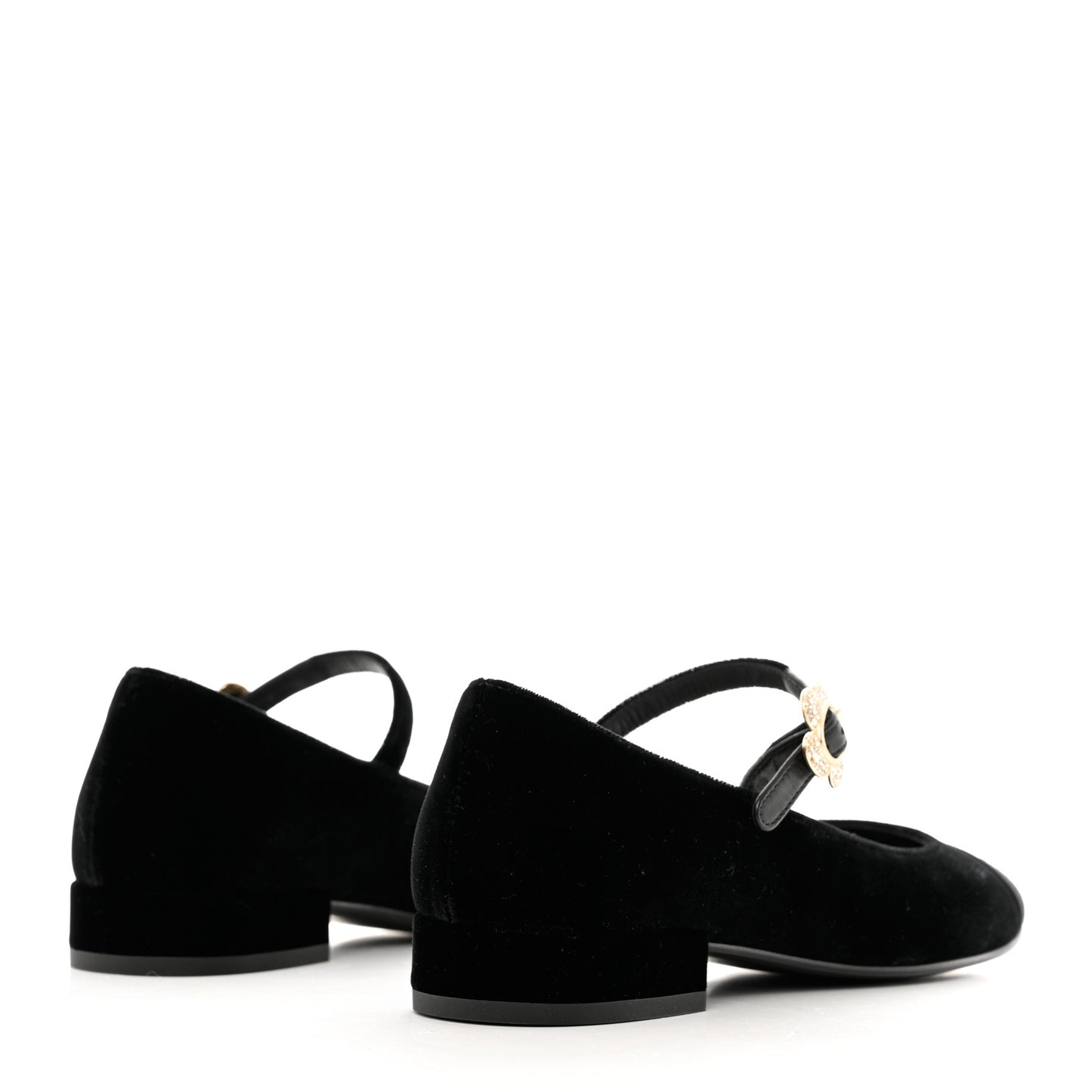 Velvet Grosgrain Mary Jane Flats 36.5 Black