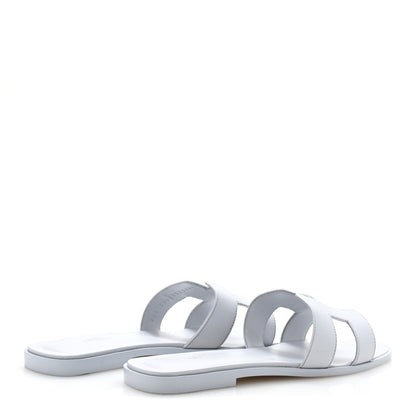 Hermes Epsom Oran Sandals 39.5 Bleu Glacier 5 of 11