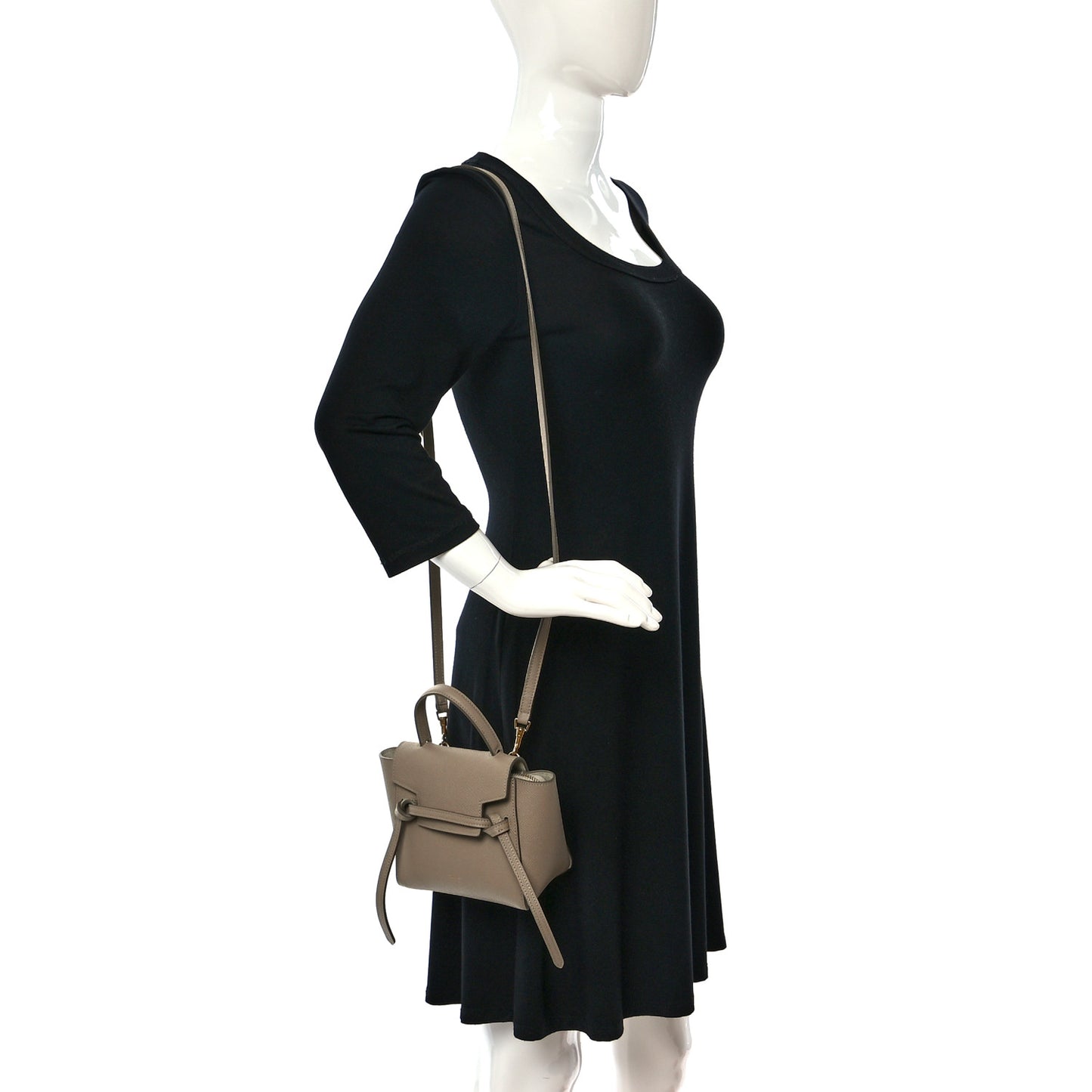 Grained Calfskin Pico Belt Bag Light Taupe
