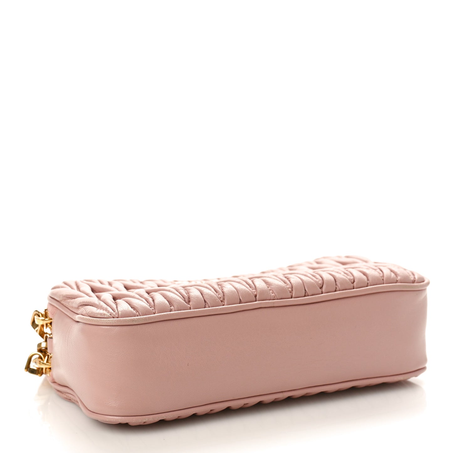 Nappa Matelasse Double Zip Chain Shoulder Bag Cammeo