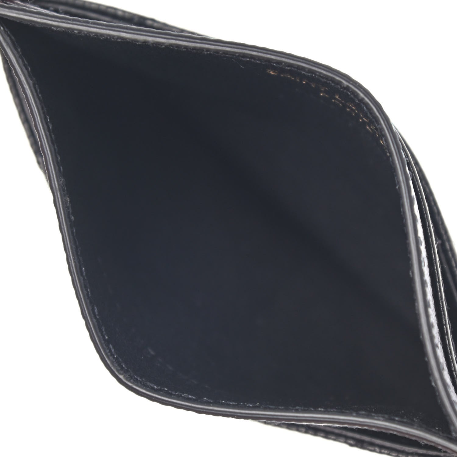 Saint Laurent Grain De Poudre Matelasse Chevron Monogram Credit Card Case Black 4 of 4