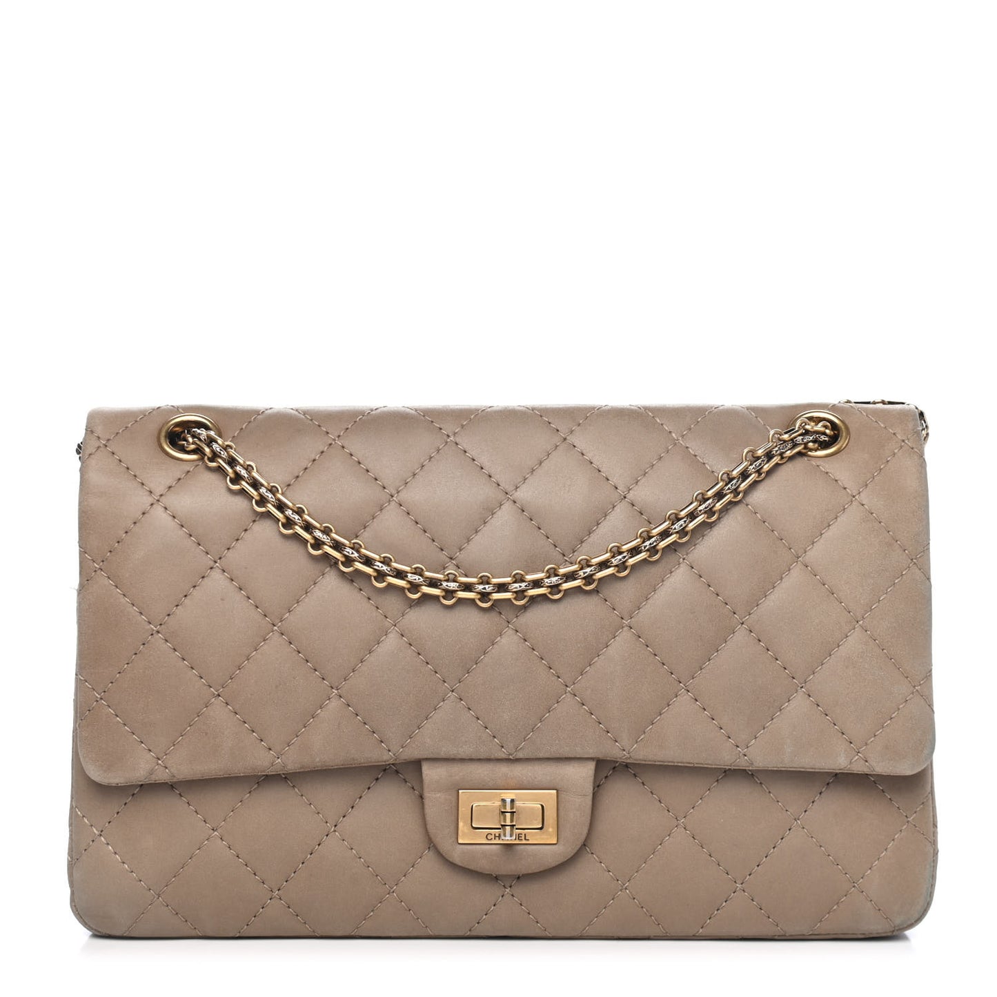 Iridescent Calfskin Quilted 2.55 Reissue 226 Flap Beige