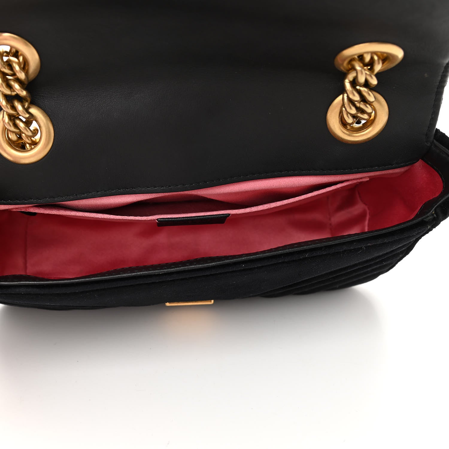 Gucci Velvet Matelasse Mini GG Marmont Shoulder Bag Black 5 of 10
