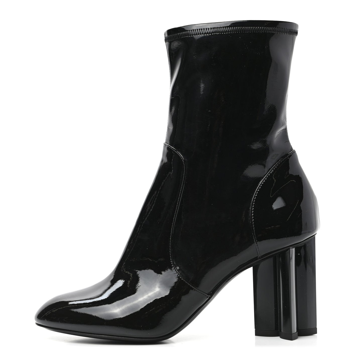 Patent Silhouette Ankle Boots 39 Black