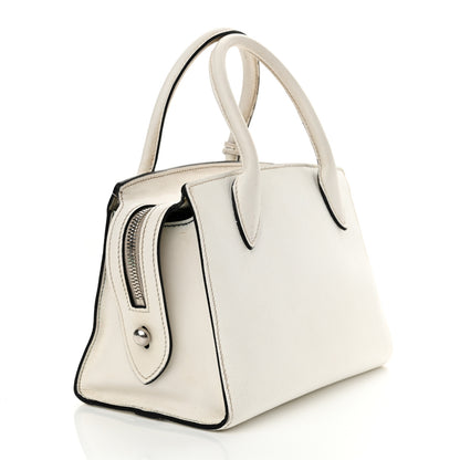 Prada Saffiano Cuir Calfskin Mini Monochrome Top Handle Tote White 3 of 20