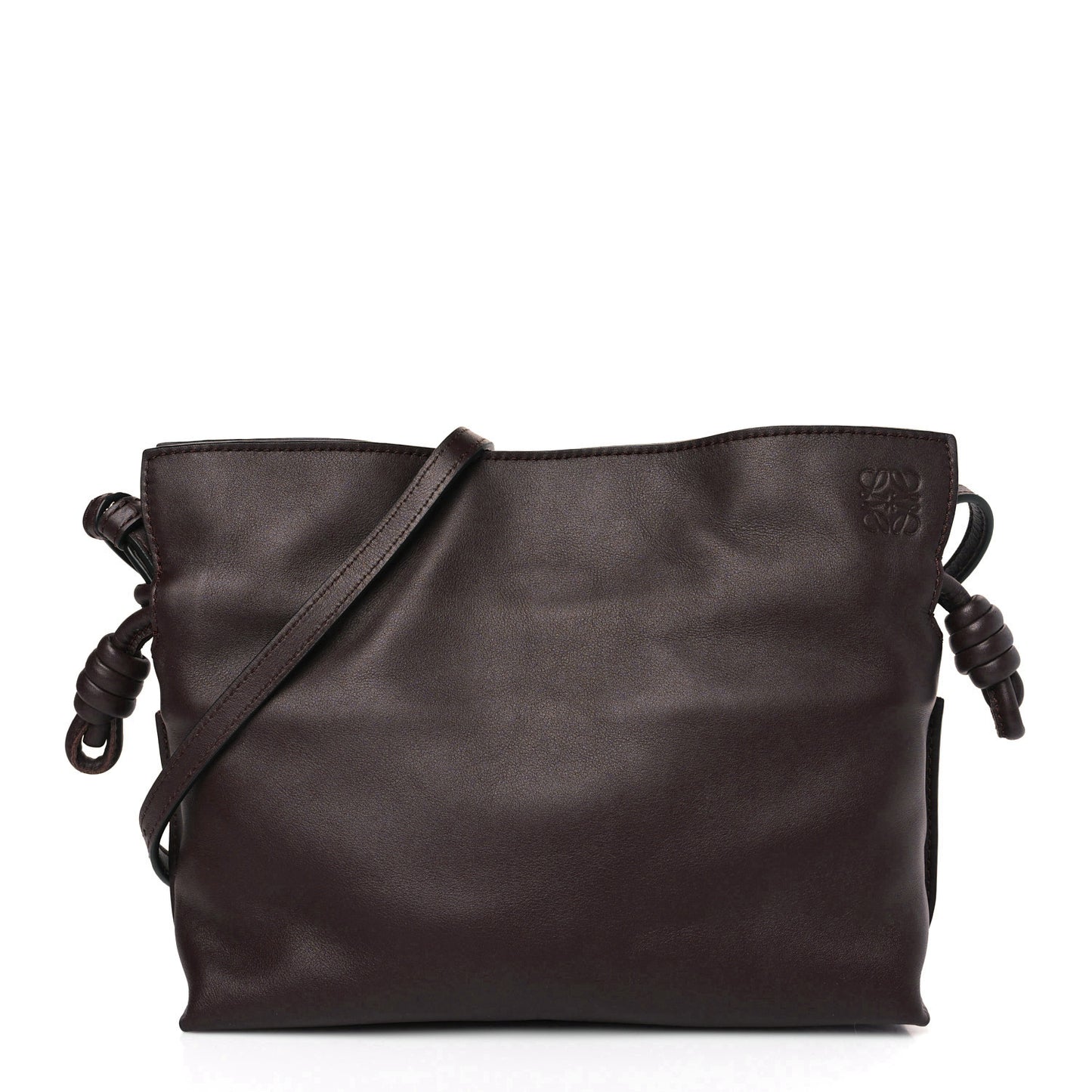 Calfskin Mini Flamenco Knot Clutch Prune
