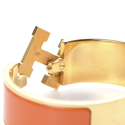 Hermes Enamel Wide Clic Clac H Bracelet PM Orange 4 of 5