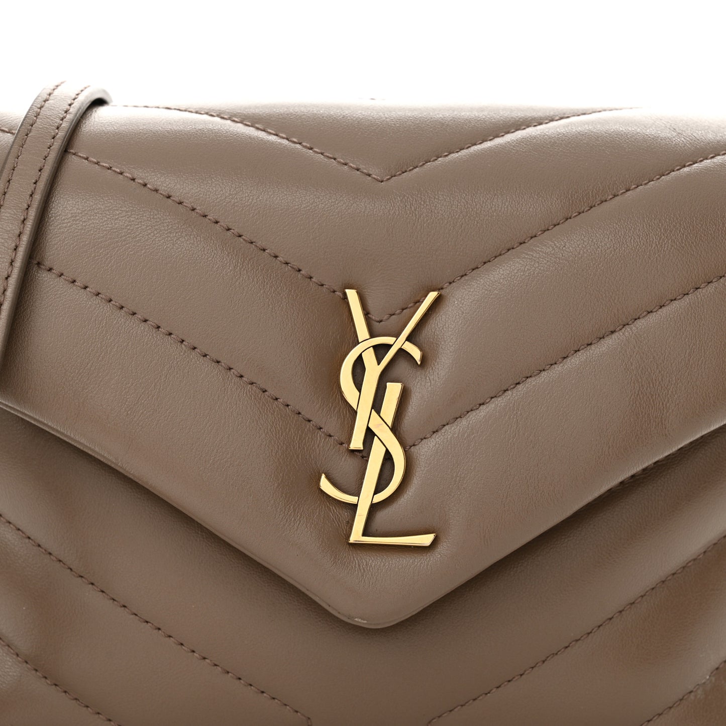 Calfskin Y Quilted Monogram Toy Loulou Crossbody Bag Taupe