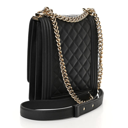 Chanel Calfskin Quilted North South Boy Flap Black 3 of 10