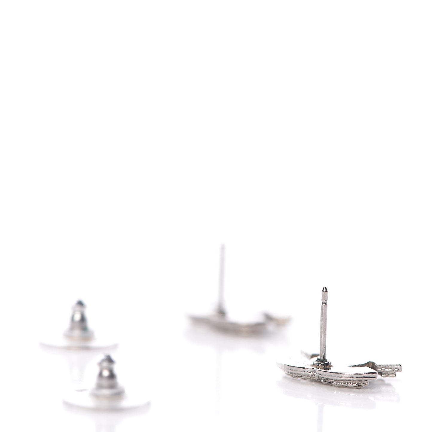 Crystal CC Earrings Silver