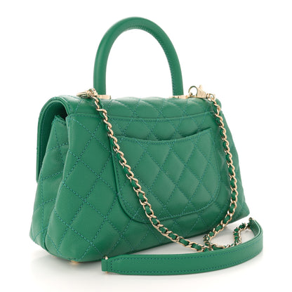 Chanel Caviar Quilted Mini Coco Handle Flap Green 3 of 11