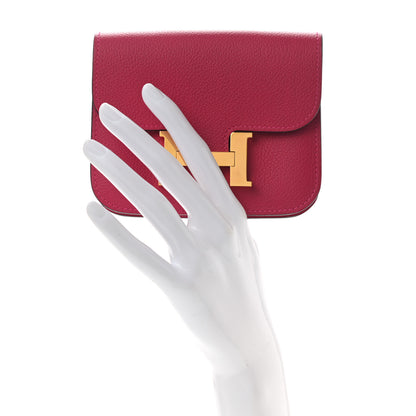 Hermes Evercolor Verso Constance Slim Wallet Rose Mexico Chocolate 2 of 7
